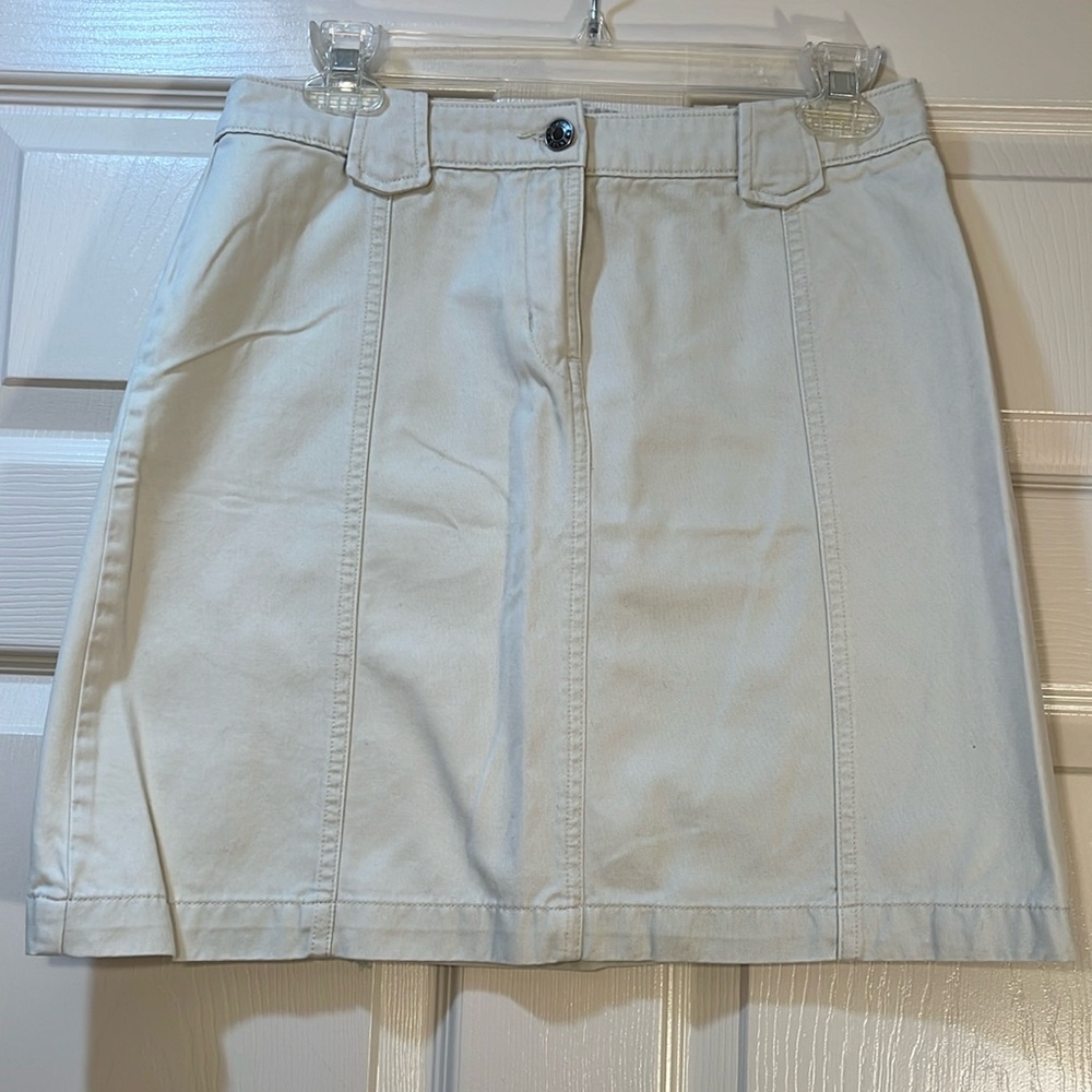 Geoffrey Been Skirt 100% Cotton Light Khaki Size 4 Excellent Used Condition